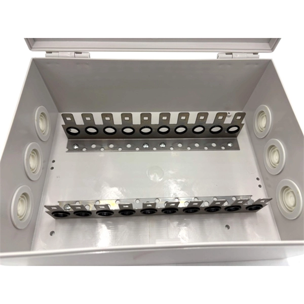Network rack floor-mounted cable entry